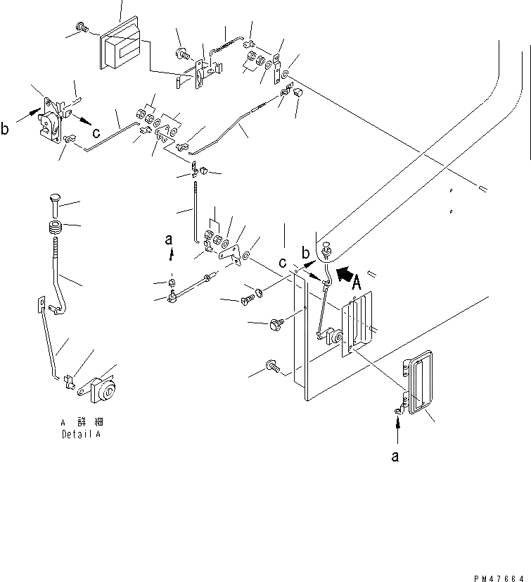 Схема запчастей Komatsu WA100-3-X - КАБИНА (7/8) (ЗАМОК ДВЕРИ)(№-.) РАМА И ЧАСТИ КОРПУСА