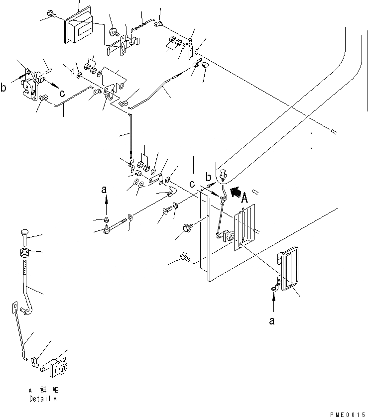 Схема запчастей Komatsu WA100-3-X - КАБИНА (7/8) (ЗАМОК ДВЕРИ)(№.-) РАМА И ЧАСТИ КОРПУСА