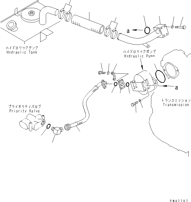 Схема запчастей Komatsu WA100-3-X - ГИДРОЛИНИЯ (ВСАСЫВ. И ЛИНИЯ ПОДАЧИ)(№-) УПРАВЛ-Е РАБОЧИМ ОБОРУДОВАНИЕМ