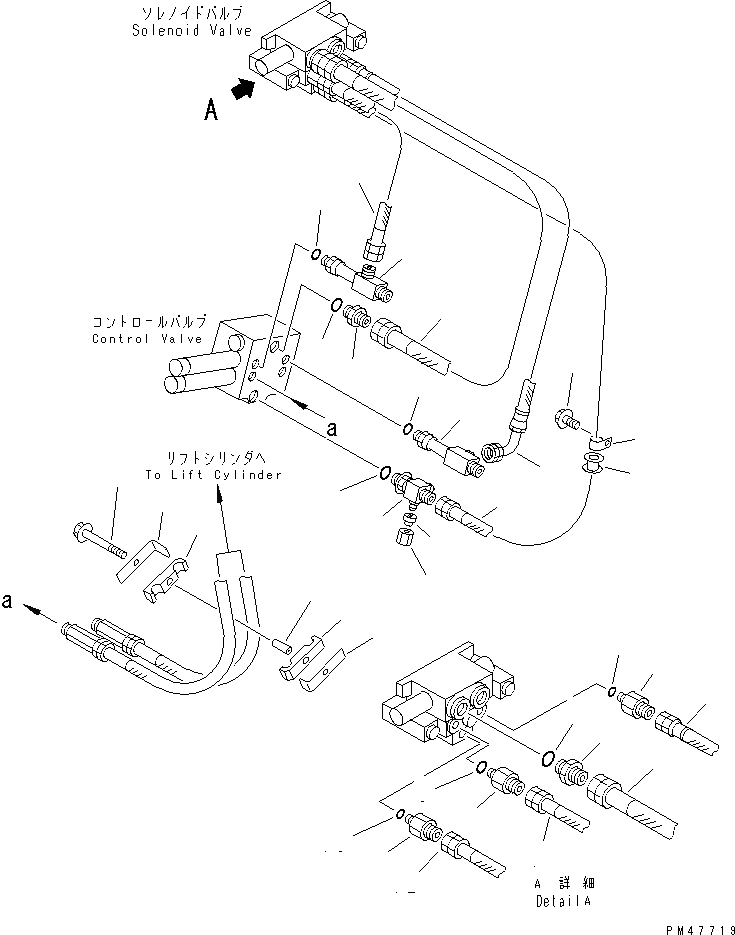 Схема запчастей Komatsu WA100-3-X - ГИДРОЛИНИЯ (КОВШ АВТОМАТИЧ. УРОВЕНЬING СИСТЕМА ЛИНИЯ) (/)(№-) УПРАВЛ-Е РАБОЧИМ ОБОРУДОВАНИЕМ