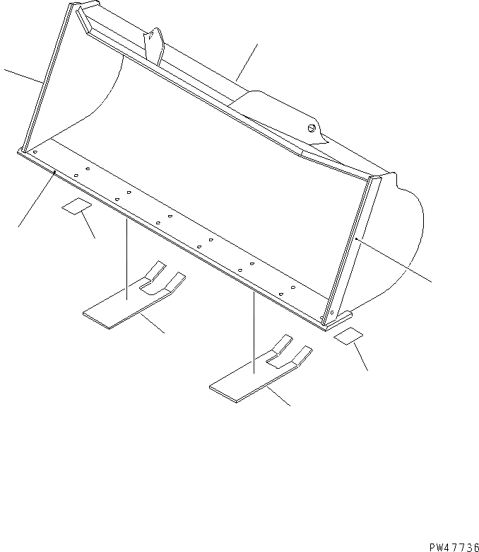 Схема запчастей Komatsu WA100-3-X - КОВШ¤ .M (С РЕЖУЩ. КРОМКОЙ НА БОЛТАХ¤ .M)(№-) РАБОЧЕЕ ОБОРУДОВАНИЕ