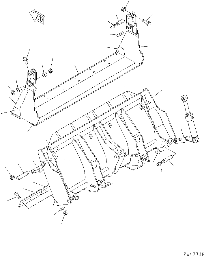 Схема запчастей Komatsu WA100-3-X - МНОГОЦЕЛЕВ. КОВШ (/) (КОВШ)(№-) РАБОЧЕЕ ОБОРУДОВАНИЕ