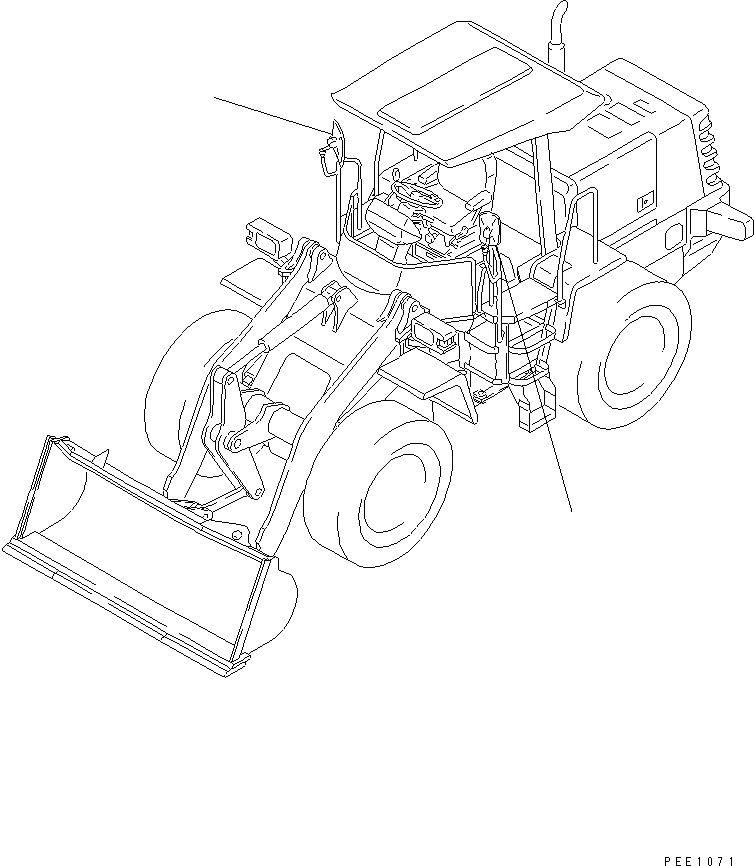 Схема запчастей Komatsu WA100-3-X - СТЕКЛА И ЗЕРКАЛА ЗАДН. ВИДА(С НАВЕСОМ)(№-) КАТАЛОГИ ЗЧ