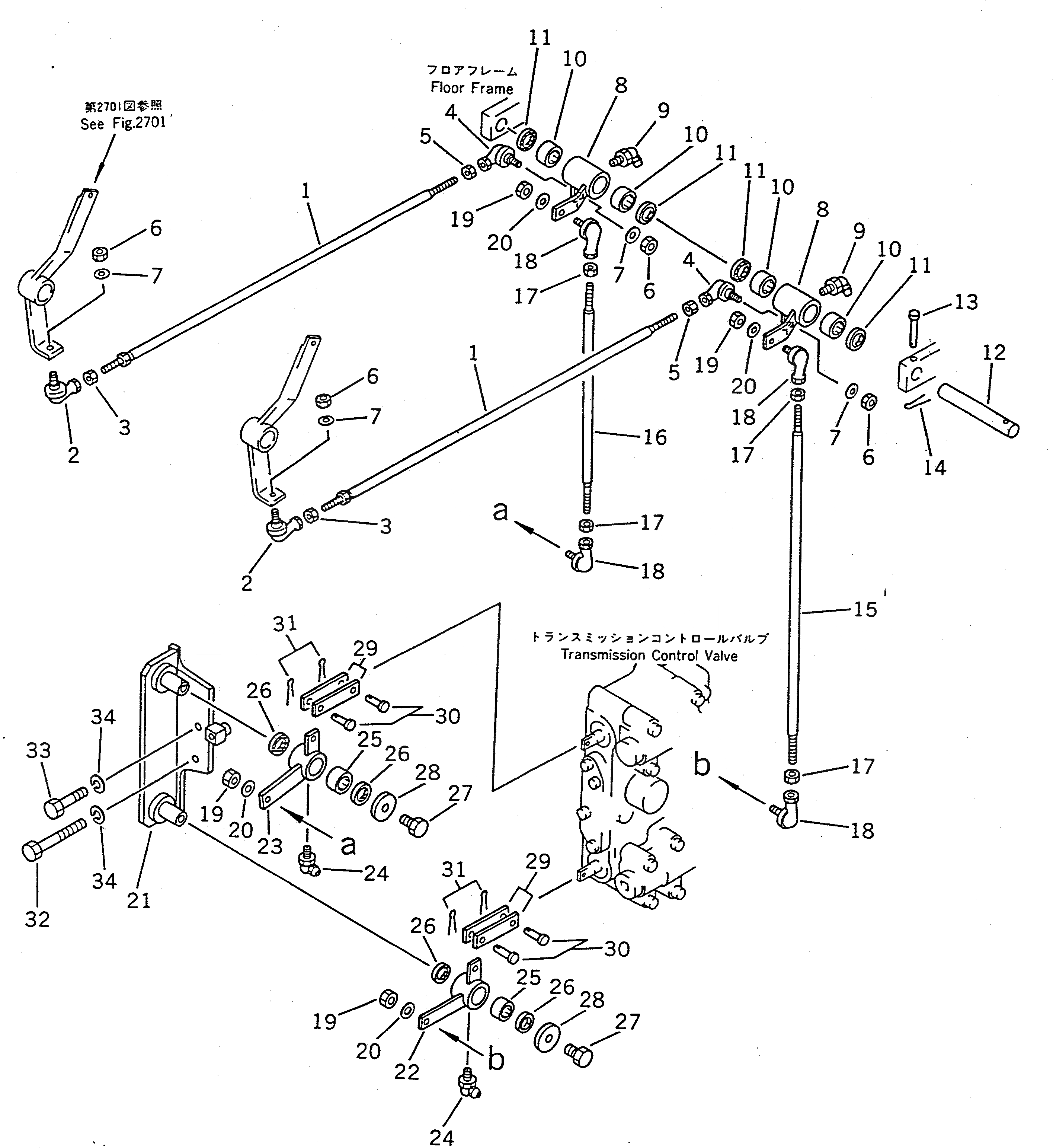 Схема запчастей Komatsu WA100-1 - УПРАВЛ-Е ТРАНСМИССИЕЙ МЕХАНИЗМ(№-9999) ГИДРОТРАНСФОРМАТОР И ТРАНСМИССИЯ