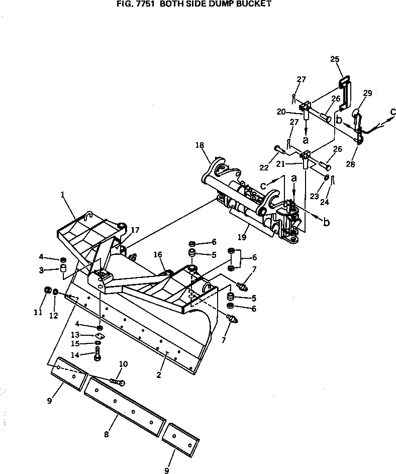 Схема запчастей Komatsu WA100-1 - КОВШ С 2-СТОРОНН. РАЗГРУЗКОЙ РАБОЧЕЕ ОБОРУДОВАНИЕ