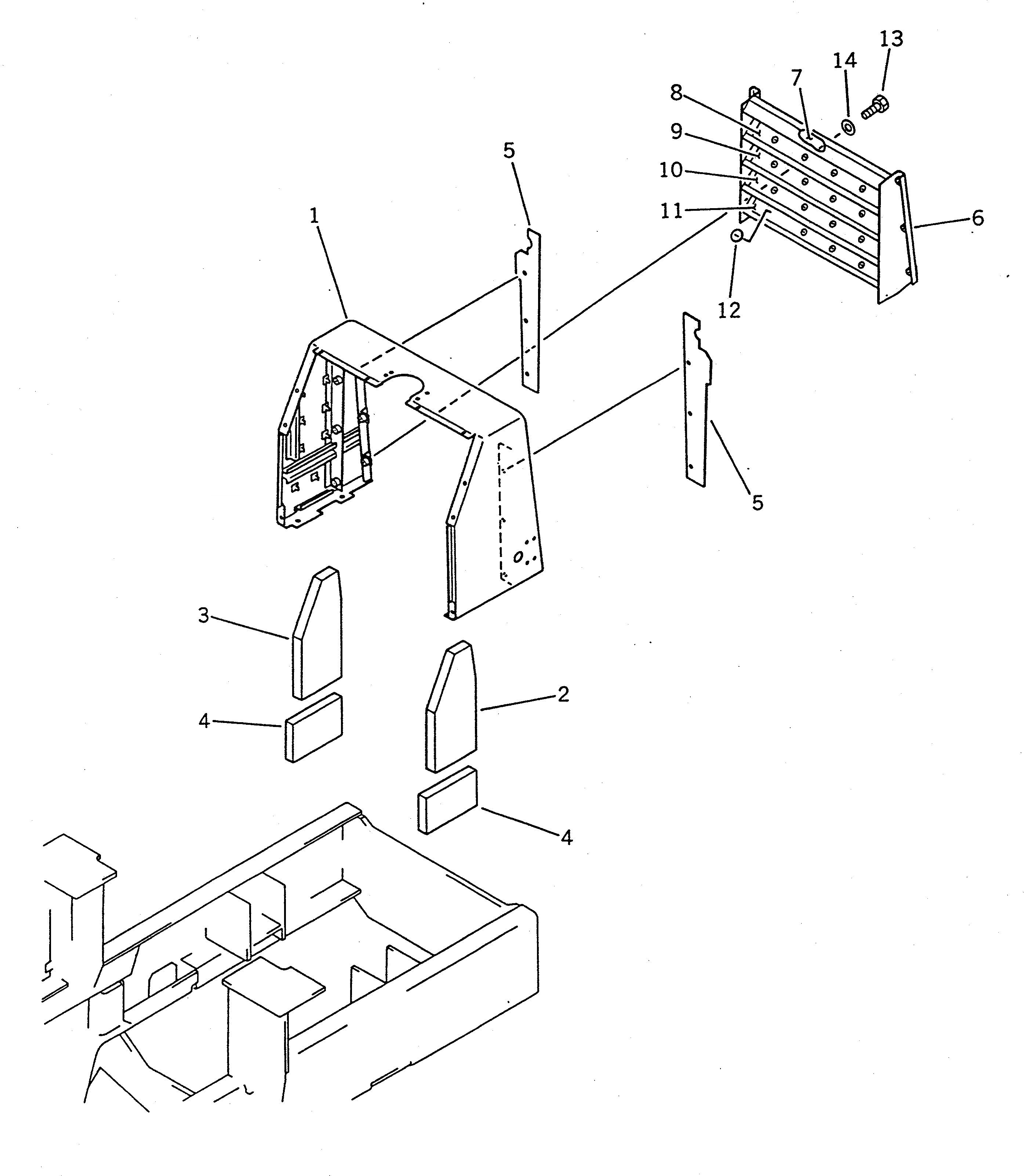 Схема запчастей Komatsu WA100-1 - NOISE ABATEMENT ЧАСТИ (/)(№-9999) РАМА И ЧАСТИ КОРПУСА