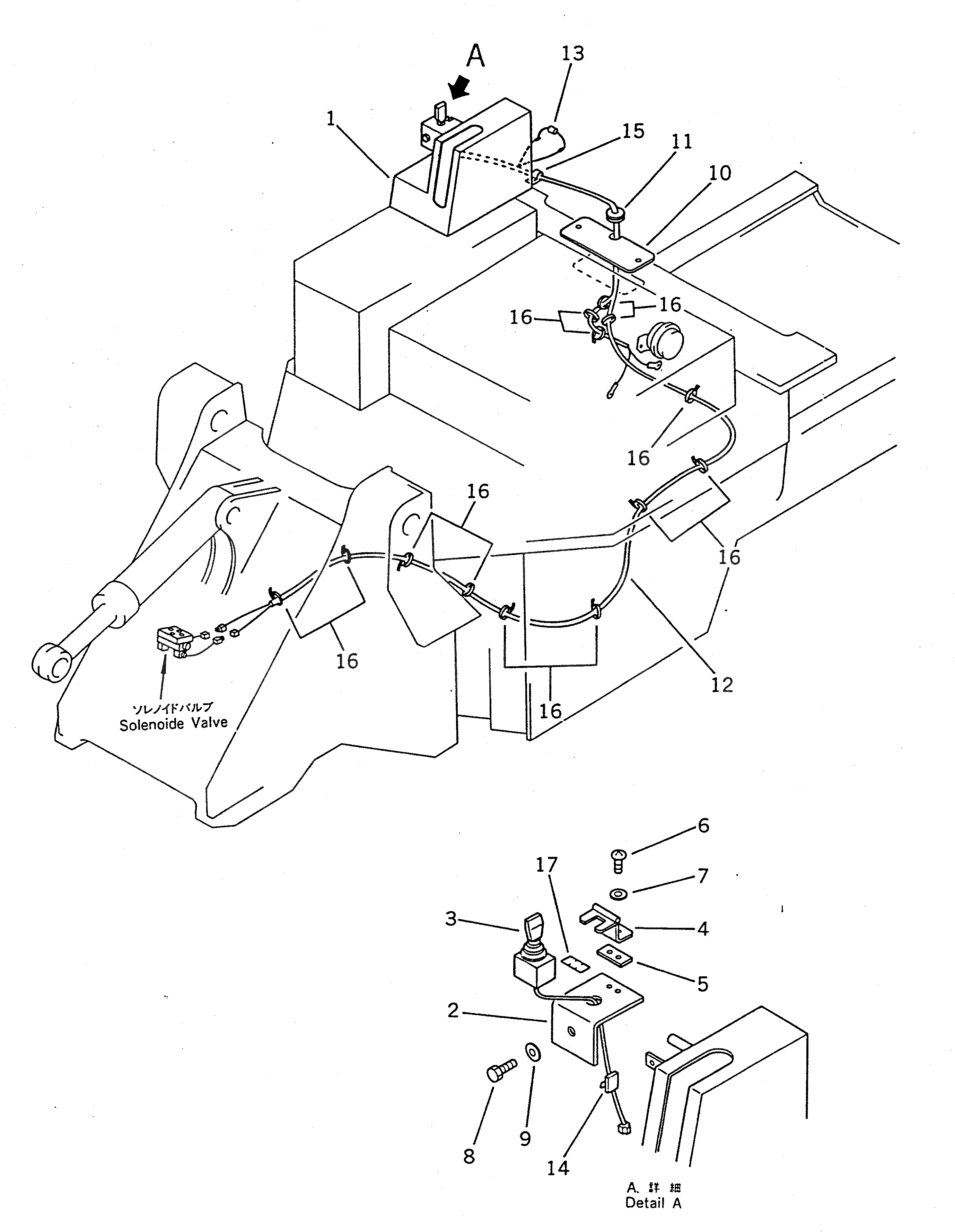 Схема запчастей Komatsu WA100-1 - СОЕДИНИТ. УСТР-ВО ТРУБЫ (/) УПРАВЛ-Е РАБОЧИМ ОБОРУДОВАНИЕМ