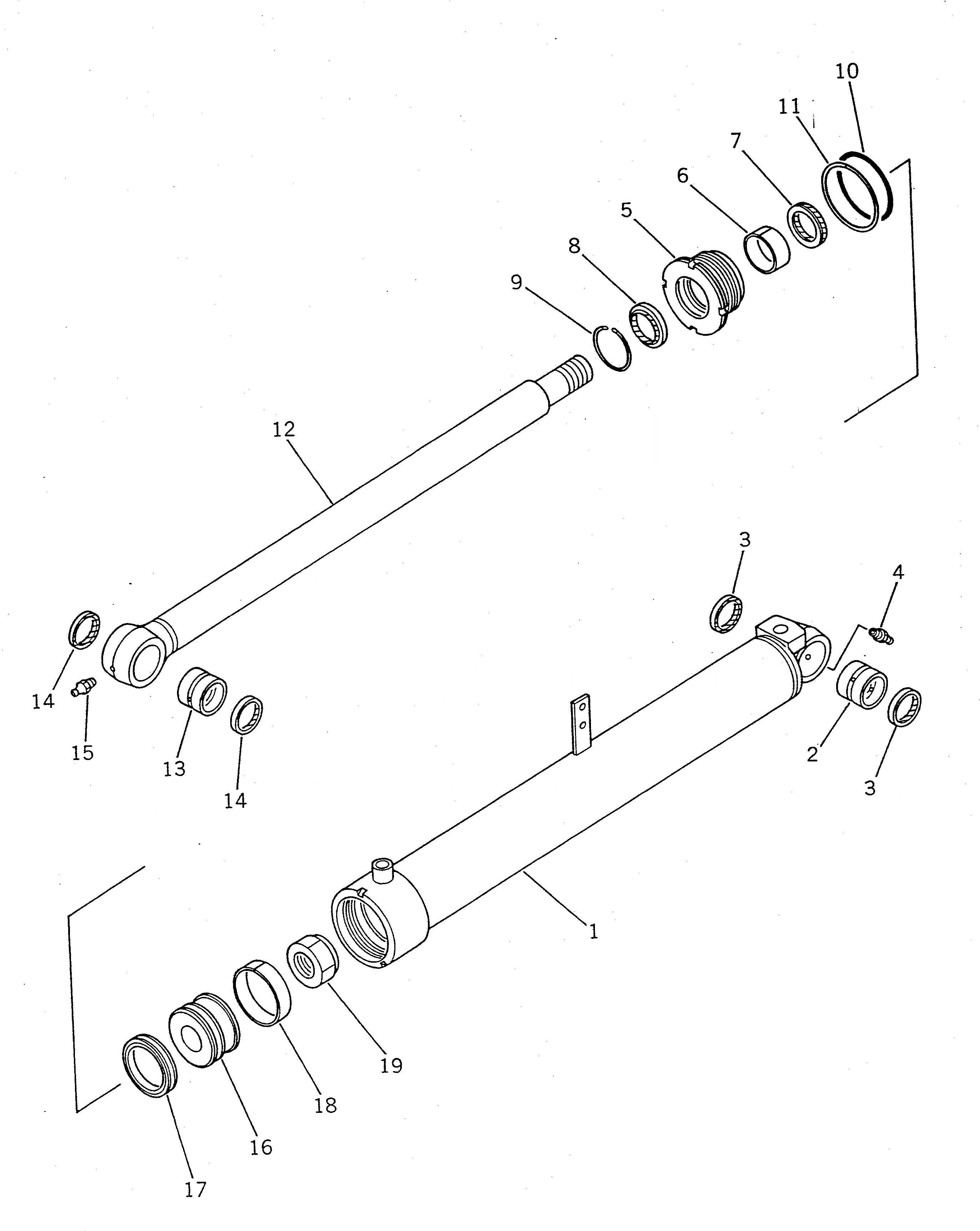 Схема запчастей Komatsu WA100-1 - ДВУСТОРОНН. ГИДРОЦИЛИНДР КОВША(№-9) СПЕЦ. APPLICATION ЧАСТИ