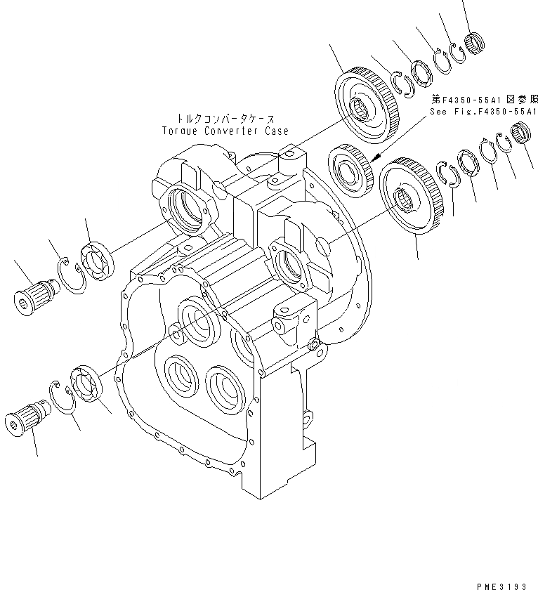 Схема запчастей Komatsu WA100-3-HW - ТРАНСМИССИЯ (МЕХ-М ОТБОРА МОЩН-ТИ) ГИДРОТРАНСФОРМАТОР И ТРАНСМИССИЯ