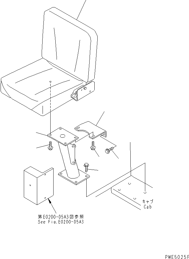 Схема запчастей Komatsu WA100-3-HW - СИДЕНЬЕ ОПЕРАТОРА (ВСПОМОГ. СИДЕНЬЕ) (С КАБИНОЙ ДЛЯ 2 ЧЕЛ.) КАБИНА ОПЕРАТОРА И СИСТЕМА УПРАВЛЕНИЯ