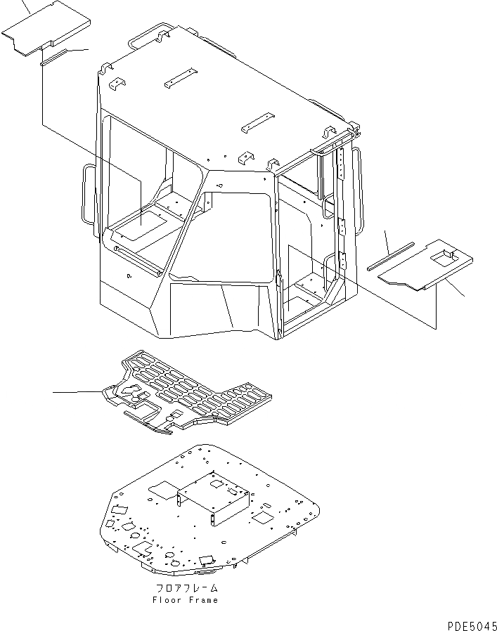 Схема запчастей Komatsu WA100-3-HW - ПОКРЫТИЕ ПОЛАБЛОК (БЕЗ КОНДИЦ. ВОЗДУХА) (С КАБИНОЙ ДЛЯ 2 ЧЕЛ.) КАБИНА ОПЕРАТОРА И СИСТЕМА УПРАВЛЕНИЯ