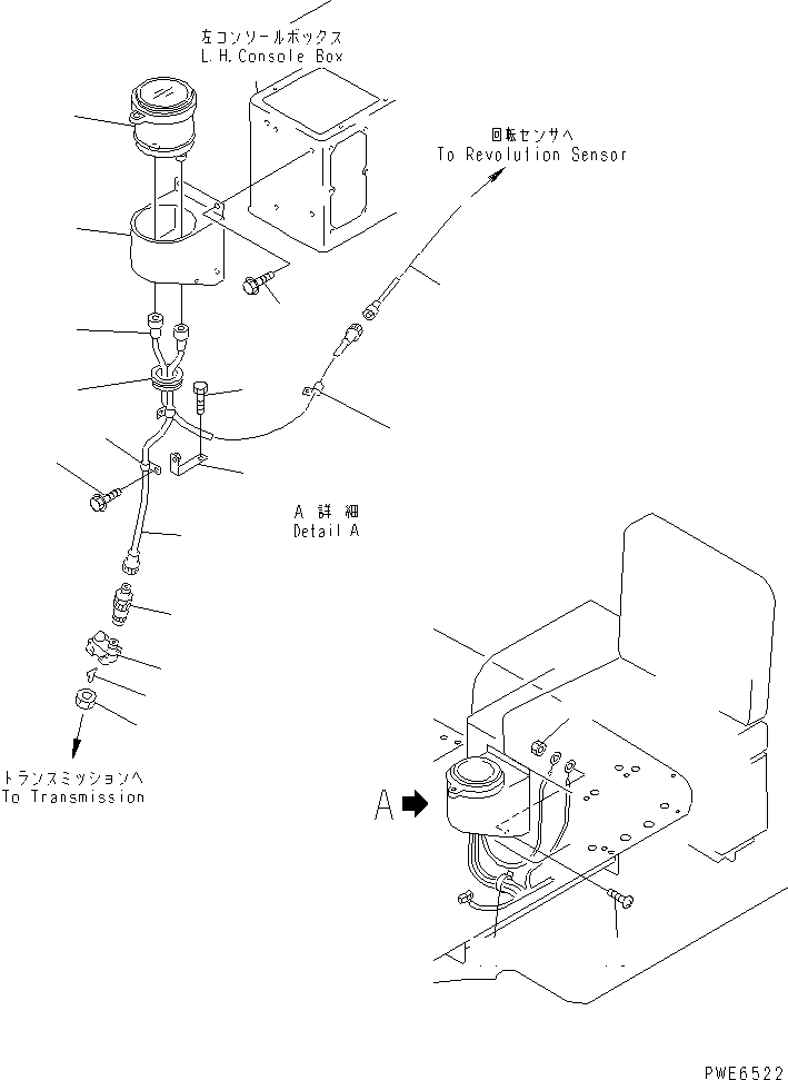 Схема запчастей Komatsu WA100-3-HW - ПОЛ (ТАХОГРАФ) (С КАБИНОЙ ДЛЯ 2 ЧЕЛ.) КАБИНА ОПЕРАТОРА И СИСТЕМА УПРАВЛЕНИЯ