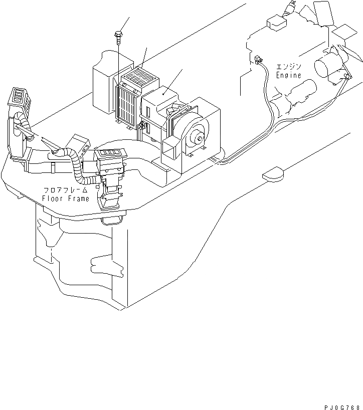 Схема запчастей Komatsu WA100-3-HW - ПОЛ (ОТОПИТЕЛЬ) (ОБОГРЕВАТЕЛЬ.) (С КАБИНОЙ ДЛЯ 2 ЧЕЛ. И ТАХОГРАФ)(№-) КАБИНА ОПЕРАТОРА И СИСТЕМА УПРАВЛЕНИЯ