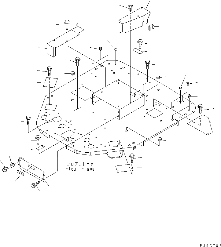 Схема запчастей Komatsu WA100-3-HW - ПОЛ (COVER) (КОНДИЦ. ВОЗДУХА И ОБОГРЕВАТЕЛЬ.) (С КАБИНОЙ ДЛЯ 2 ЧЕЛ..TACHPGRAPH)(№-) КАБИНА ОПЕРАТОРА И СИСТЕМА УПРАВЛЕНИЯ