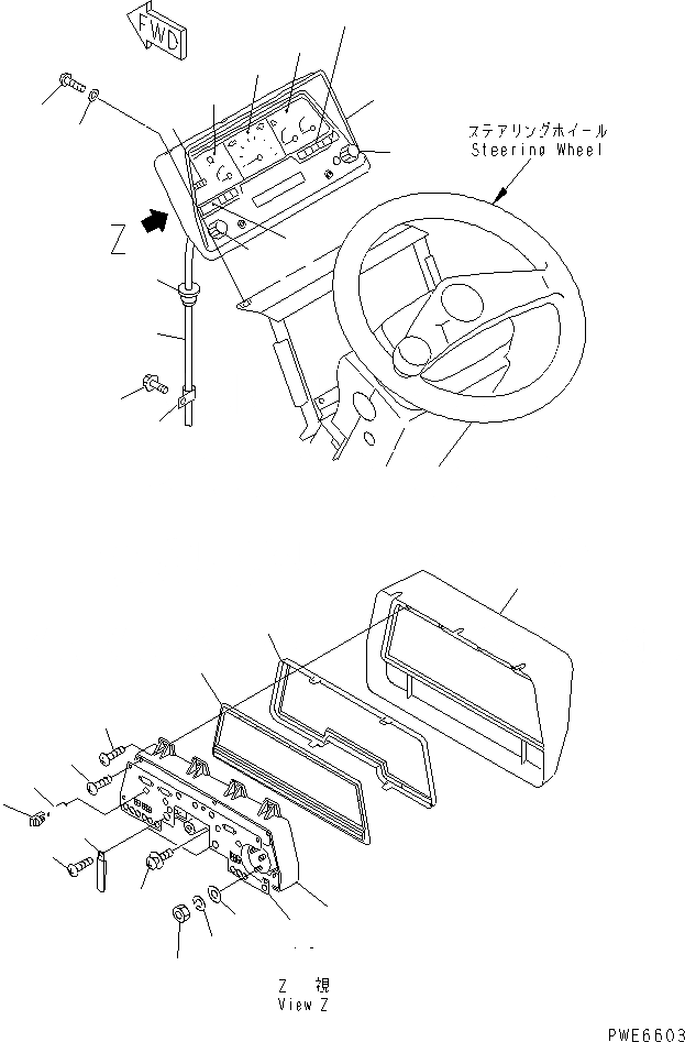 Схема запчастей Komatsu WA100-3-HW - GUAGE И ДАТЧИК (С КАБИНОЙ ДЛЯ 2 ЧЕЛ.) КАБИНА ОПЕРАТОРА И СИСТЕМА УПРАВЛЕНИЯ