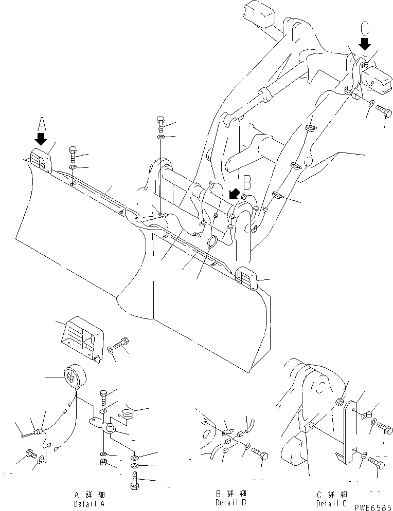 Схема запчастей Komatsu WA100-3-HW - ОТВАЛ (КОМПОНЕНТЫ (ОБСЛУЖИВ-Е)) (MULTI ОТВАЛ) (W/ MULTI COPLER)(№-) РАБОЧЕЕ ОБОРУДОВАНИЕ