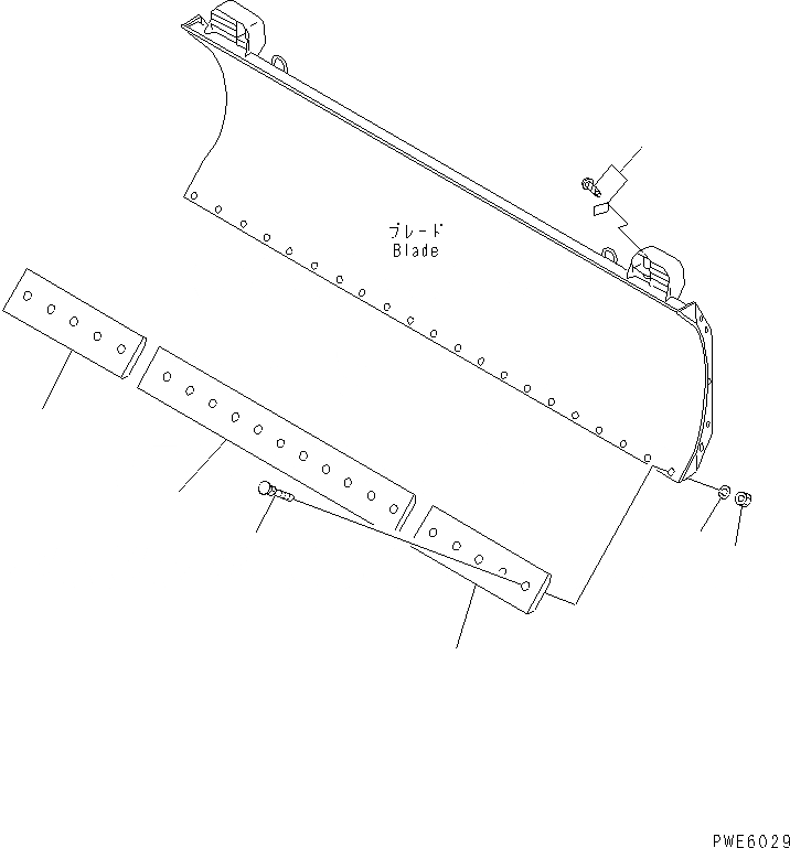 Схема запчастей Komatsu WA100-3-HW - ОТВАЛ (КРОМКА) (P.A.P.) РАБОЧЕЕ ОБОРУДОВАНИЕ