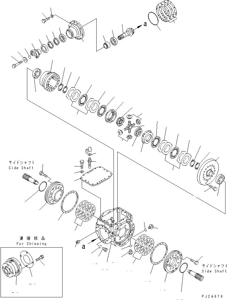Схема запчастей Komatsu WA100-3A-SN - ЗАДН. МОСТ (ДИФФЕРЕНЦ.) (САМОБЛОКИР. ДИФФЕРЕНЦ.) ГИДРОТРАНСФОРМАТОР И ТРАНСМИССИЯ