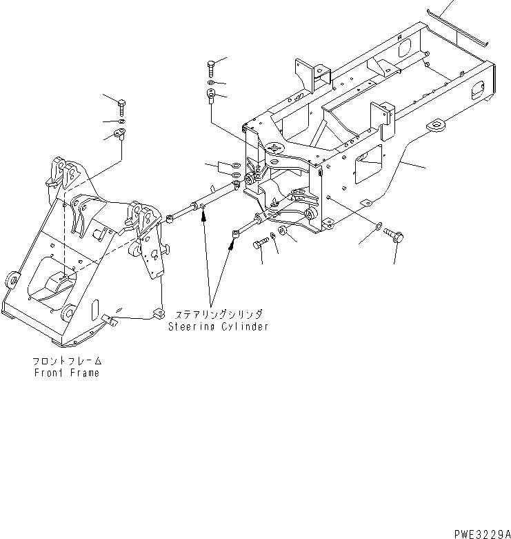 Схема запчастей Komatsu WA100-3A-SN - ЗАДН. РАМА ОСНОВНАЯ РАМА И ЕЕ ЧАСТИ