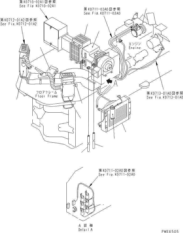 Схема запчастей Komatsu WA100-3A-SN - КОНДИЦ. ВОЗДУХА (С КАБИНОЙ ДЛЯ 2 ЧЕЛ.) КАБИНА ОПЕРАТОРА И СИСТЕМА УПРАВЛЕНИЯ