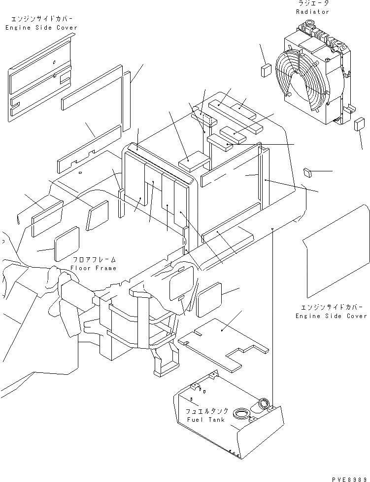 Схема запчастей Komatsu WA100-3A-SN - ЩИТКИ (СНЕГОУБОРОЧН. СПЕЦ-Я.) (С УДЛИНН. ВПУСК ВОЗДУХА)     (С КОНДИЦИОНЕРОМ) ЧАСТИ КОРПУСА