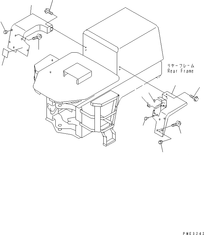 Схема запчастей Komatsu WA100-3A-SN - ЗАДН. КРЫЛО ЧАСТИ КОРПУСА