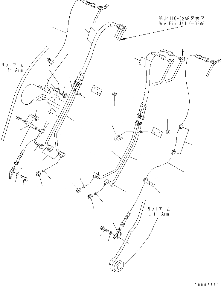 Схема запчастей Komatsu WA100-3A-SN - РУКОЯТЬ И КОЛЕНЧАТЫЙ РЫЧАГ(4-Х СЕКЦИОНН. CNT. КЛАПАН ТРУБЫ)(W/ MLT.COUPLER)(PWR. НАКЛОН. P.A.P.)(MLT. ОТВАЛ) РАБОЧЕЕ ОБОРУДОВАНИЕ