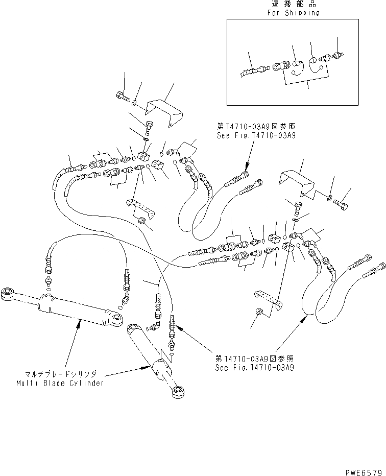 Схема запчастей Komatsu WA100-3A-SN - ОТВАЛ (ЦИЛИНДР ОТВАЛА ЛИНИЯ /) (MULTI ОТВАЛ) (С MULTI COPLER) РАБОЧЕЕ ОБОРУДОВАНИЕ