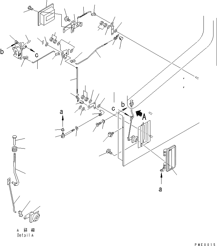 Схема запчастей Komatsu WA100-3A-S - КАБИНА (7/8) (ЗАМОК ДВЕРИ)(№.-) РАМА И ЧАСТИ КОРПУСА