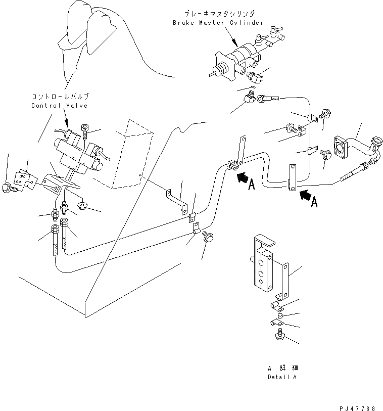 Схема запчастей Komatsu WA100-3A-S - ГИДРОЛИНИЯ (СОЕДИНИТ. УСТР-ВО) (/)(№-) УПРАВЛ-Е РАБОЧИМ ОБОРУДОВАНИЕМ