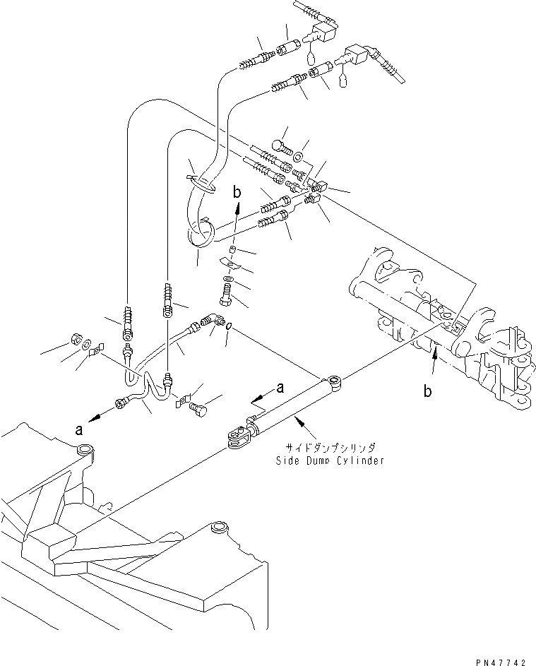 Схема запчастей Komatsu WA100-3A-S - КОВШ С 2-СТОРОНН. РАЗГРУЗКОЙ (/) (СИСТЕМА ТРУБ ЦИЛИНДРА)(№-) РАБОЧЕЕ ОБОРУДОВАНИЕ