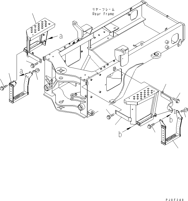 Схема запчастей Komatsu WA100-3A - ЛЕСТНИЦА (СПЕЦ-Я ДЛЯ УТИЛИЗАЦИИ ПРОМ. ОТХОДОВ) ЧАСТИ КОРПУСА