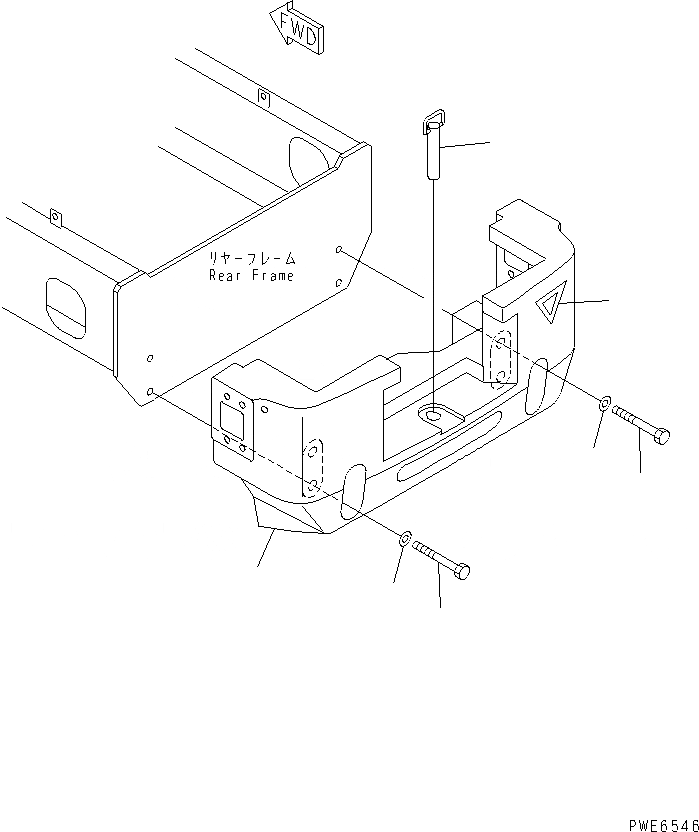 Схема запчастей Komatsu WA100-3A - ПРОТИВОВЕС (С ПЕРЕДН. НАВЕСН. ОБОРУД) ЧАСТИ КОРПУСА