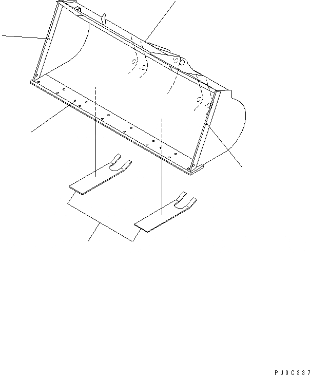 Схема запчастей Komatsu WA100-3A - КОВШ¤ .M (С РЕЖУЩ. КРОМКОЙ НА БОЛТАХ¤ .M) (СПЕЦ-Я LIVESTOCK RAISING)   (GALVANTIZED) РАБОЧЕЕ ОБОРУДОВАНИЕ