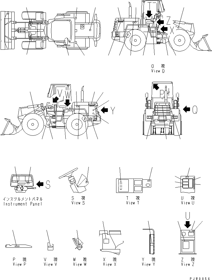 Схема запчастей Komatsu WA100-3A - МАРКИРОВКА (С КАБИНОЙ) (ЯПОН.)(№-) КАТАЛОГИ ЗЧ