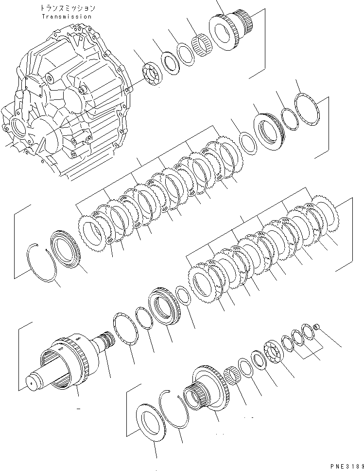 Схема запчастей Komatsu WA100-3-H - ТРАНСМИССИЯ (3-Я И 4-Я МУФТА) ГИДРОТРАНСФОРМАТОР И ТРАНСМИССИЯ
