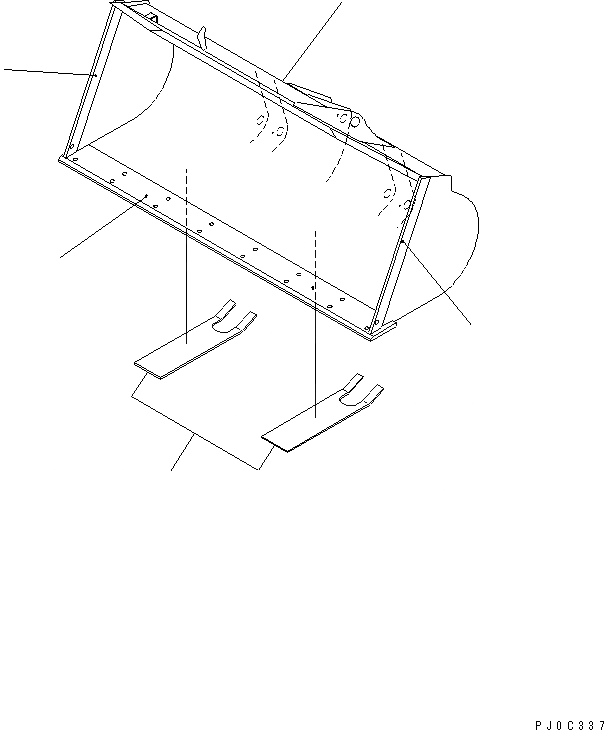 Схема запчастей Komatsu WA100-3-H - КОВШ¤ .M (С РЕЖУЩ. КРОМКОЙ НА БОЛТАХ¤ .M) (СПЕЦ-Я LIVESTOCK RAISING) РАБОЧЕЕ ОБОРУДОВАНИЕ