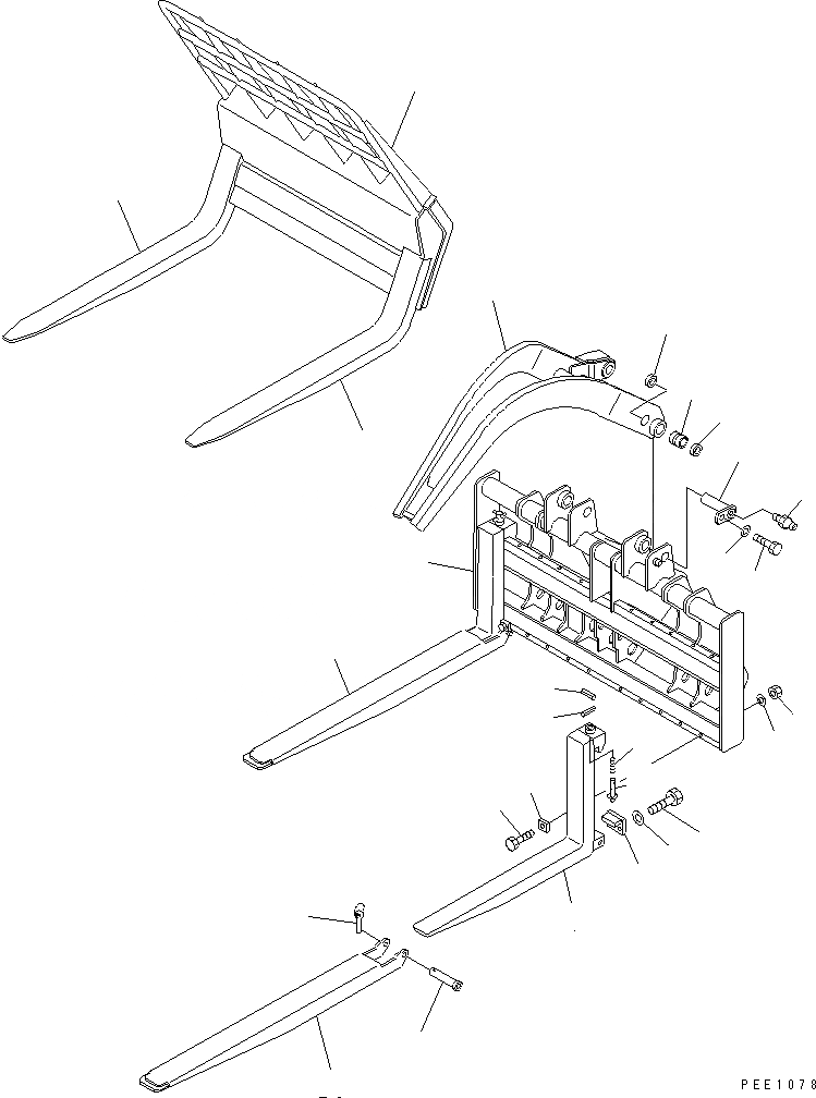 Схема запчастей Komatsu WA100-3-H - ВИЛЫ КАТАЛОГИ ЗЧ