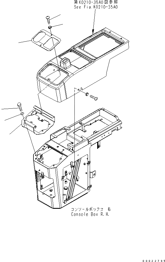 Схема запчастей Komatsu WA100-5 - ПОЛ (КРЫШКАПРАВ.) (ДЛЯ 3-Х СЕКЦИОНН. КЛАПАН) КАБИНА ОПЕРАТОРА И СИСТЕМА УПРАВЛЕНИЯ