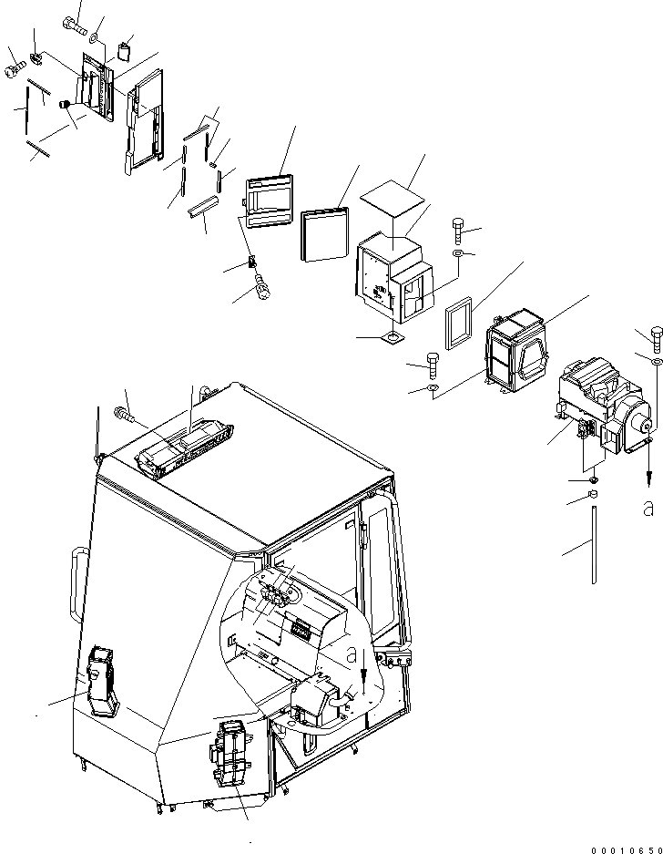 Схема запчастей Komatsu WA100-5 - ПОЛ (КОНДИЦ. ВОЗДУХА) КАБИНА ОПЕРАТОРА И СИСТЕМА УПРАВЛЕНИЯ