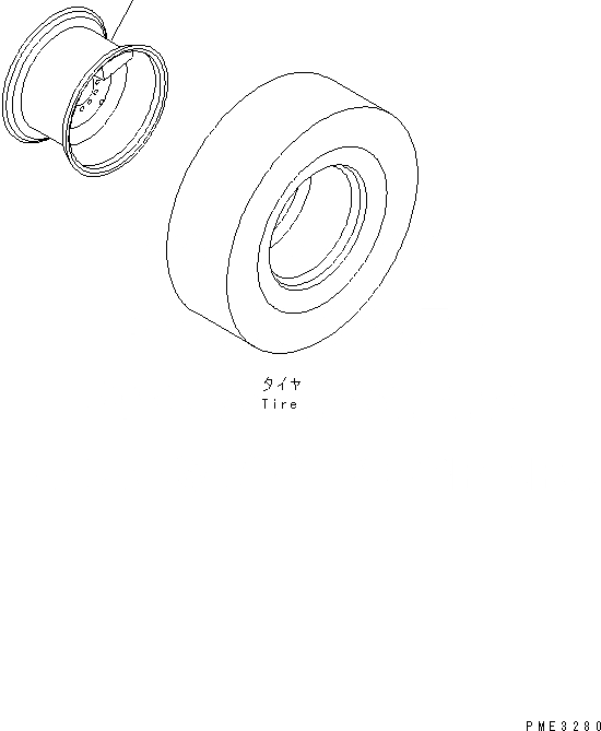 Схема запчастей Komatsu WA100-5 - ОБОД КОЛЕСА (.9- БЕСКАМЕРНЫЕ ШИНЫ) ПОДВЕСКА И КОЛЕСА