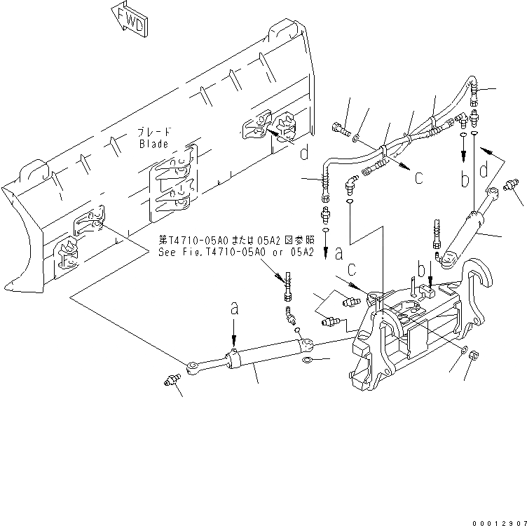Схема запчастей Komatsu WA100-5 - ОТВАЛ (ЦИЛИНДР НАКЛОНА ЛИНИЯ /) (P.A.P.) РАБОЧЕЕ ОБОРУДОВАНИЕ