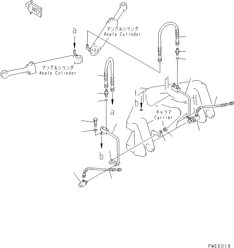 Схема запчастей Komatsu WA100-5 - ОТВАЛ (ЦИЛИНДР НАКЛОНА ЛИНИЯ /) (P.A.P. ИЛИ S.P.A.P.) РАБОЧЕЕ ОБОРУДОВАНИЕ
