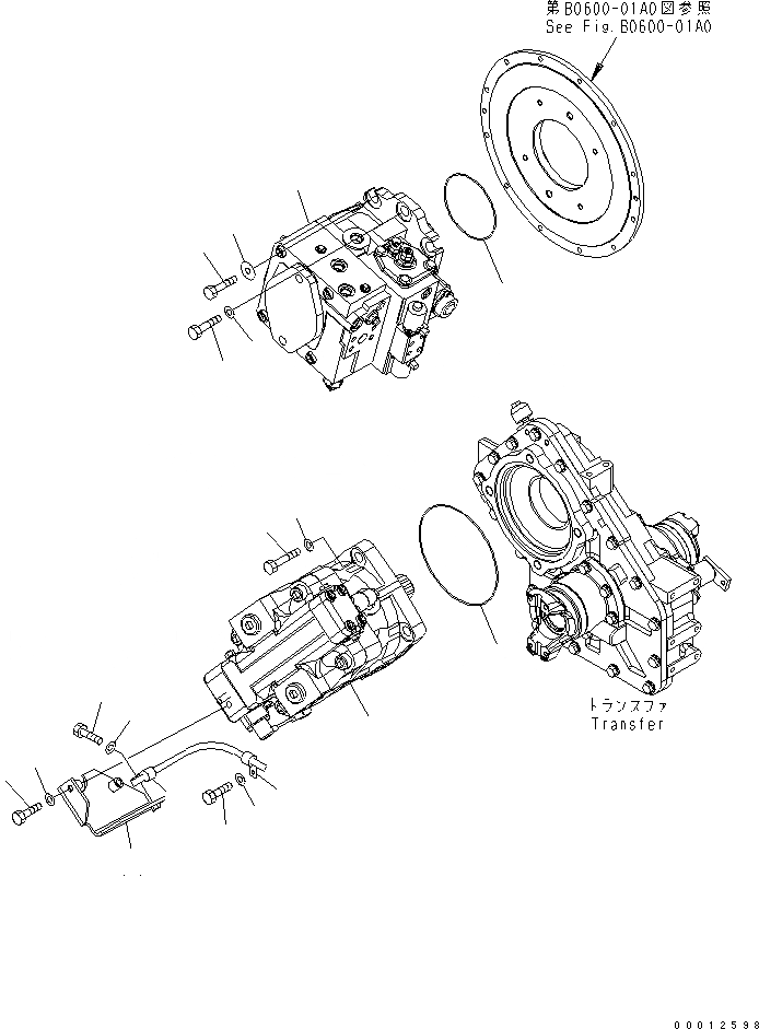 Схема запчастей Komatsu WA100-5-SN - HST НАСОС ТРАНСМИССИЯ