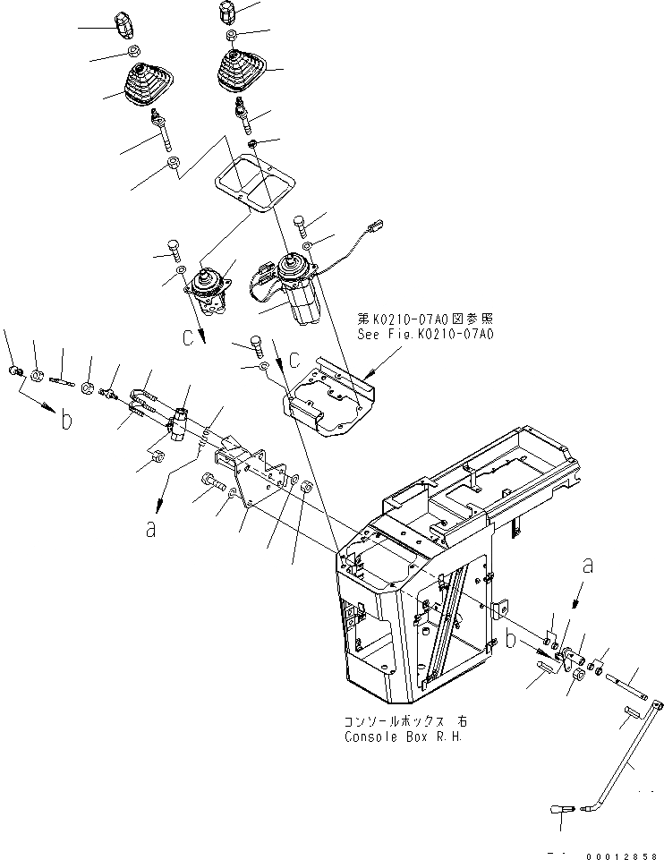 Схема запчастей Komatsu WA100-5-SN - ПОЛ (УПРАВЛЕНИЕ ПОГРУЗКОЙ) (/) (КЛАПАН PPC И РЫЧАГ) (ДЛЯ MONO+MONO РЫЧАГ) КАБИНА ОПЕРАТОРА И СИСТЕМА УПРАВЛЕНИЯ