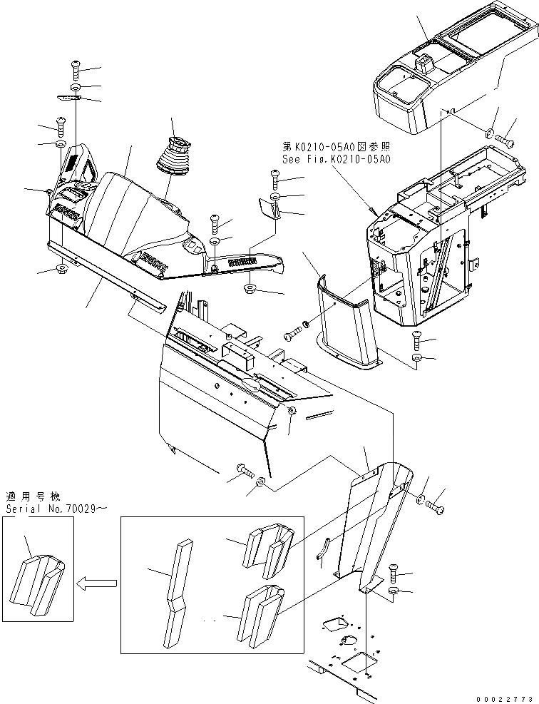 Схема запчастей Komatsu WA100-5-SN - ПОЛ (COVER) (ДЛЯ КАБИНА ДЛЯ 2 ЧЕЛ.) КАБИНА ОПЕРАТОРА И СИСТЕМА УПРАВЛЕНИЯ