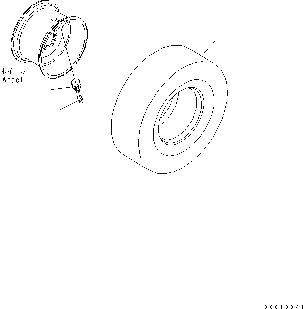 Схема запчастей Komatsu WA100-5-SN - ШИНЫ (.9--PR¤ БЕСКАМЕРНЫЕ ШИНЫ) (SNOE REMOVING СПЕЦ-Я.) ПОДВЕСКА И КОЛЕСА