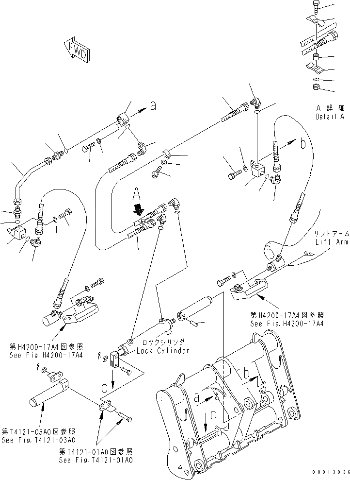 Схема запчастей Komatsu WA100-5-CN - СОЕДИНИТ. УСТР-ВО (ГИДРОЛИНИЯ) РАБОЧЕЕ ОБОРУДОВАНИЕ