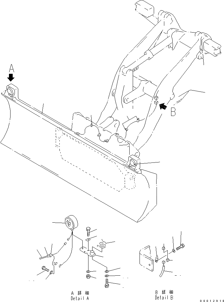 Схема запчастей Komatsu WA100-5-CN - ОТВАЛ (КОМПОНЕНТЫ (ОБСЛУЖИВ-Е)) (S.P.A.P.) (С SHOCK CANCEL) РАБОЧЕЕ ОБОРУДОВАНИЕ