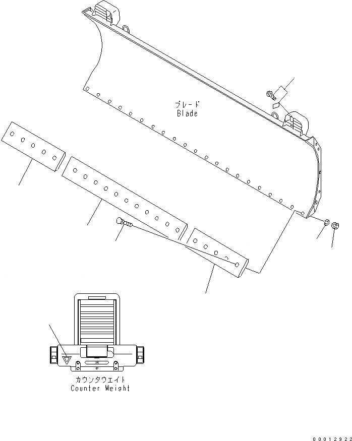 Схема запчастей Komatsu WA100-5-CN - ОТВАЛ (КРОМКА) (P.A.P.) РАБОЧЕЕ ОБОРУДОВАНИЕ